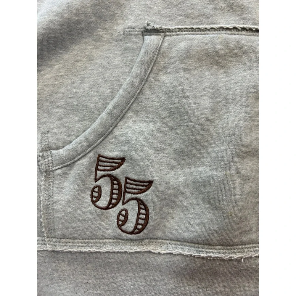 Disneyland Womens Mickey Mouse 55 Embroidered Hoodie Cotton XL Gray Rhinestone